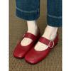 Lambskin New Red Leather Shoes Mary Jane Shoes Women's Popular Soft-soled Temperament French Shallow Mouth Flat-soled Single Shoes