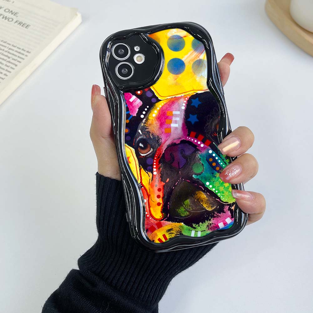 Чехлы для Samsung Galaxy A13 A53 A24 A14 Xiaomi Poco X5 Redmi 13C 12C 10C Huawei Honor 90 Lite A44 Мягкий чехол с эксклюзивным кремовым узором в виде собаки французского бульдога