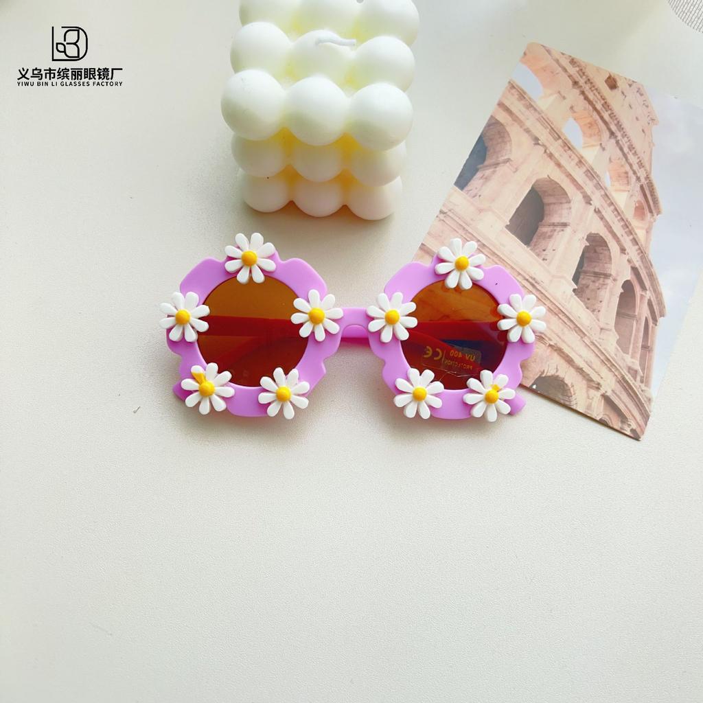 Fashion Diy Sunflower Cute Children'S Sunglasses Daisy Accessories Boys And Girls Sunglasses Sunscreen Uv Protection