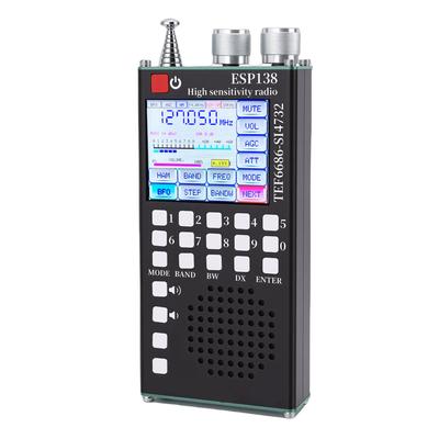 Радиоприемник полного диапазона FM LW MW SW Air SSB, двойная система, 2,4-дюймовый IPS-сенсорный экран, портативное радио Bluetooth
