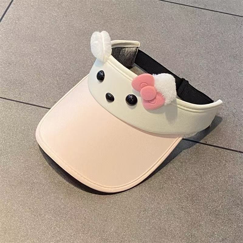 Летняя солнцезащитная шляпа для женщин - Милая и очаровательная уличная кепка-козырек с бантиком для езды на велосипеде