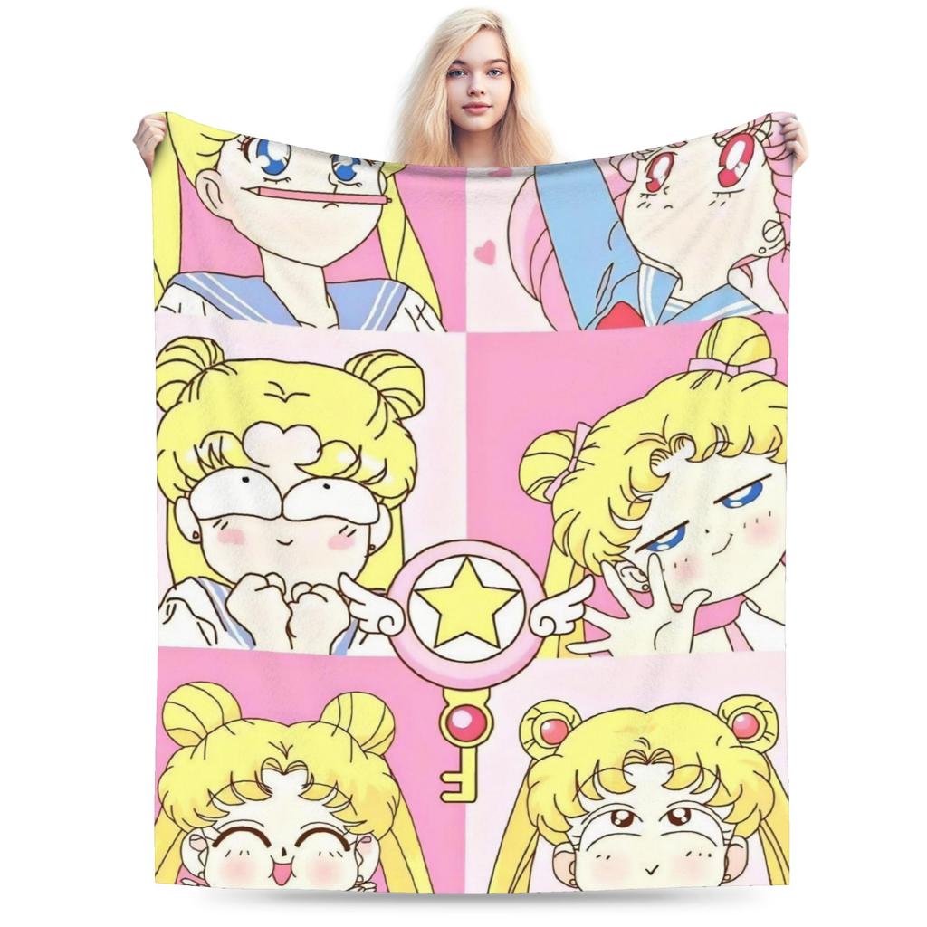 Фланелевое одеяло Сейлор Мун Зимнее Мягкое Прочное Постельное Белье Пледы для Девочек Мальчиков Диван Кровать Новинка Покрывало Диван Кровать Покрывало