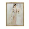 Beautiful Woman With Flowers Beautiful Woman With Flowers, 40X50 Cm, Gold Aluminum Frame, 230 Gsm Matte Paper
