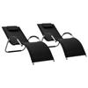 Day and Night - Day and Night Loungers 2 Units Black and Gray Textilene