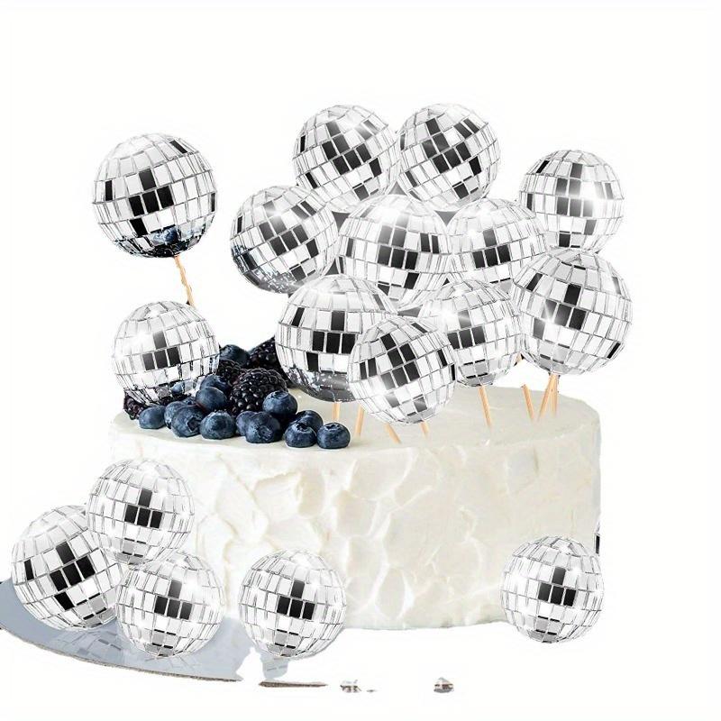 10 шт., зеркальный шар, плагин для украшения торта, стильные украшения для торта, детские аксессуары для выпечки, вставка для открытки на день рождения