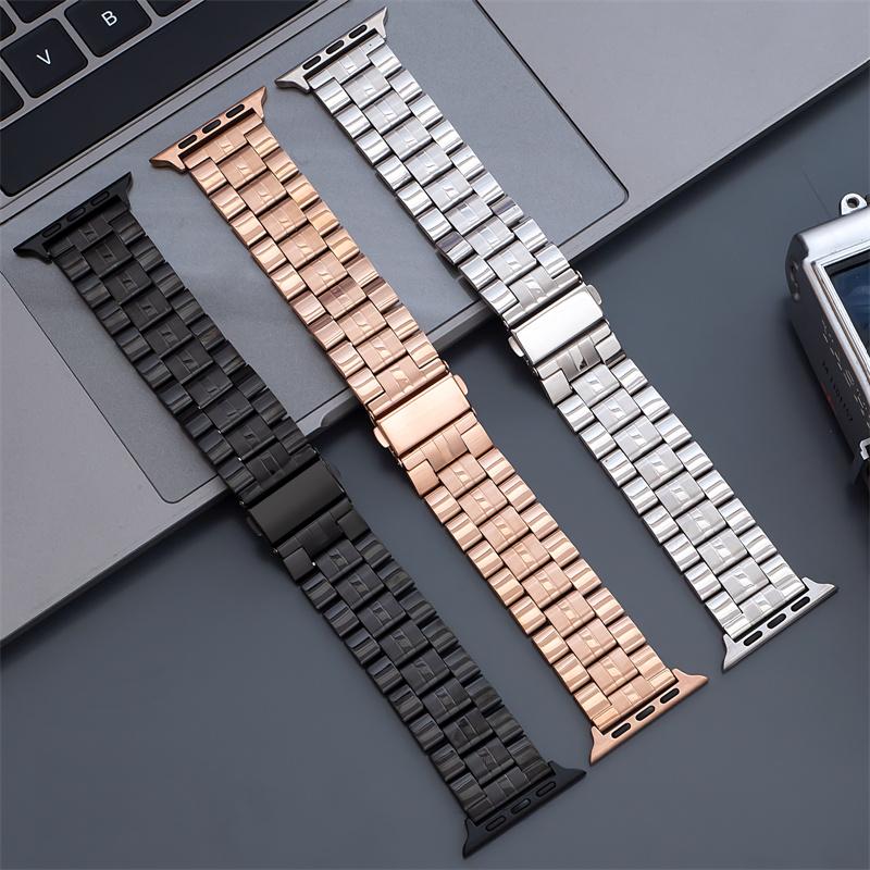 Ремешок из нержавеющей стали для Apple Watch Ultra1/2/3 49 мм Металлический браслет для iWatch 11 10 9 8 SE3 46 мм 45 мм 41 42 мм 40 мм 44 мм Бизнес-ремешок