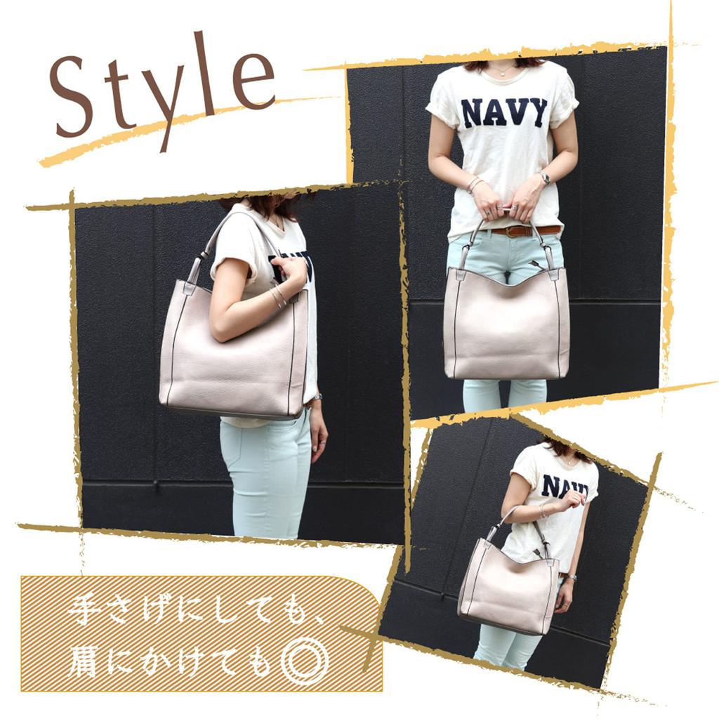 One Shoulder Tote Bag for Popular Commuter A4 PU Stylish 120849 [Guscio Basic] Women, Bag, Lightweight, Leather, [Reinforced Sewing] (Beige)