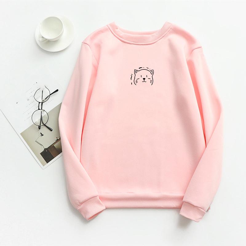 TWINFLAMES Новая толстовка с капюшоном для женщин, свободный шерстяной свитшот, повседневный топ с длинными рукавами, принтованный воротник O, свободный повседневный джемпер с длинными рукавами