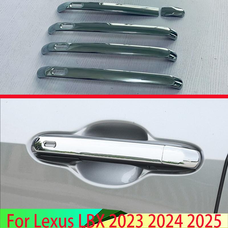 Для Lexus LBX 2024 2025 Автоаксессуары ABS Хромированная Накладка на Ручку Двери с Отверстием для Smart Ключа Заглушка Ручки Двери Декоративная Накладка