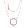 Сверкающий кулон в виде круга из розового золота, ожерелье из стерлингового серебра 925 пробы, ожерелья для женщин, модные украшения, Collier Femme