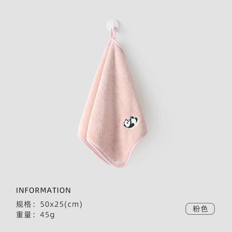 Мягкое детское банное полотенце с рисунком панды, полотенце для лица, для новорожденных, детей, коралловый бархат, впитывающая мочалка, детское полотенце для душа 50x25 см
