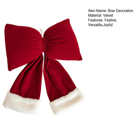 Рождественский бант, украшение, бархатный красный бант, подвесные украшения, рождественская елка, подвеска для праздничного домашнего декора
