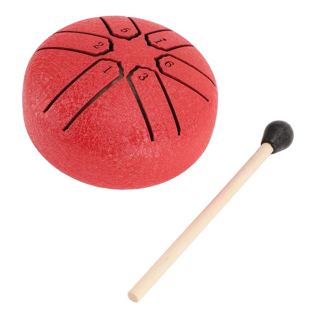 3in Steel Tongue Drum 6 Tones Mini Worry Free Drum for Mediation Mind Body Healing Yoga Percussion