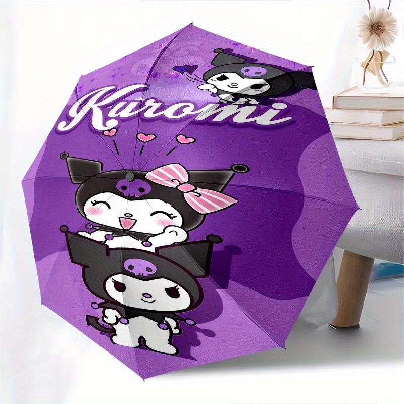 Kuromi,Cute Automatic Umbrella-Foldable, Durable 8-Bone Design, Compact and Stylish, Great for Camping, Halloween, Christmas, Mother's Day T