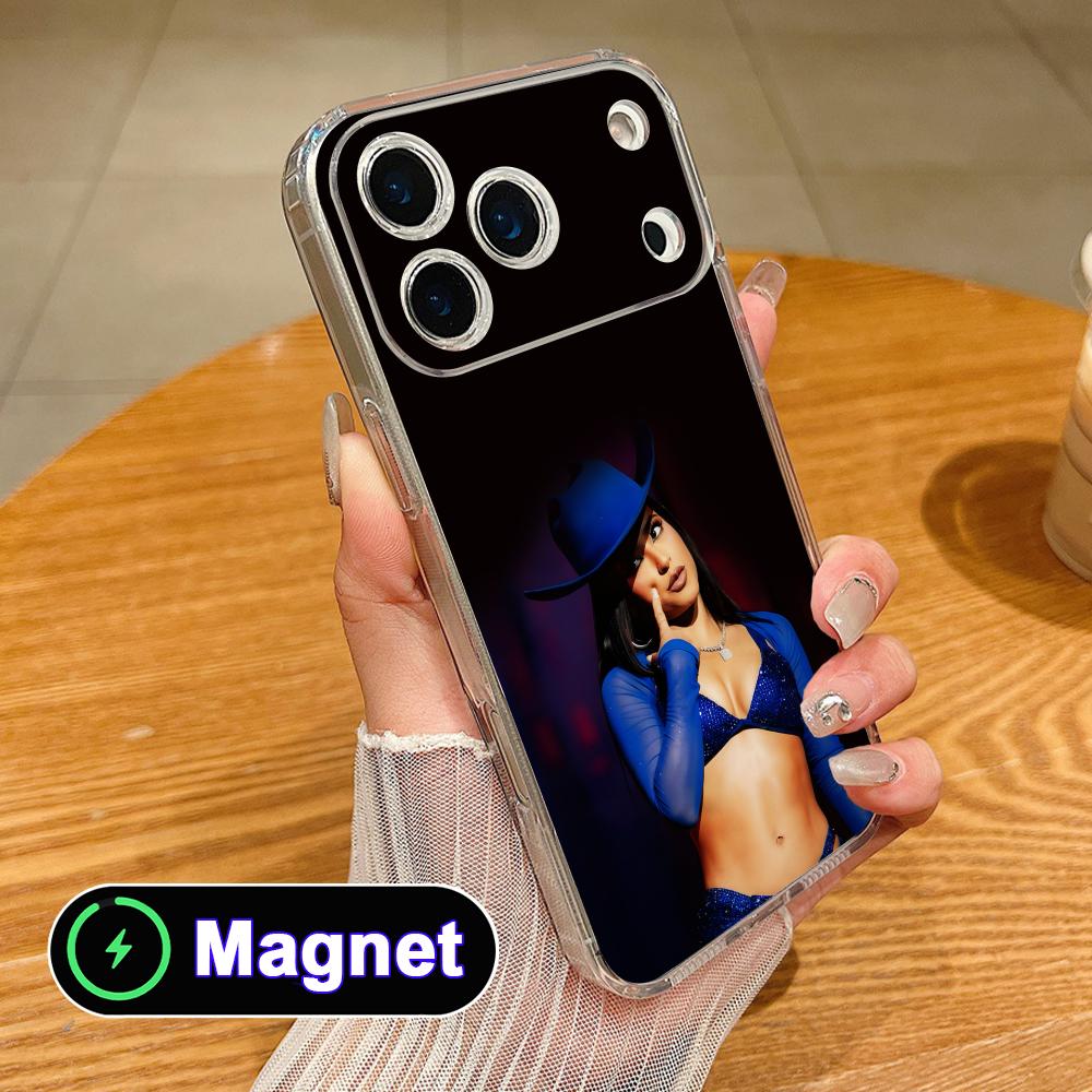 Модный прозрачный чехол Becky G из ТПУ с поддержкой MagSafe для iPhone 17 16 15 14 13 12 11 Air Pro Max Plus Mini, цветной чехол