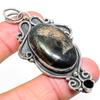 Natural Pyrite Agate,Black Spinel Stone 925 Sterling Silver Pendant 2.76" G4W74