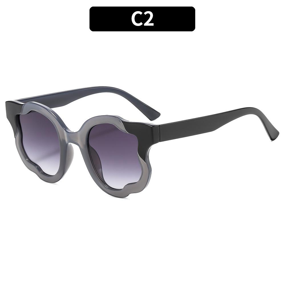European And American New Large-Frame Irregular Color Matching Plain Sunglasses Personalized Versatile Women'S Sunglasses Advanced Glasses