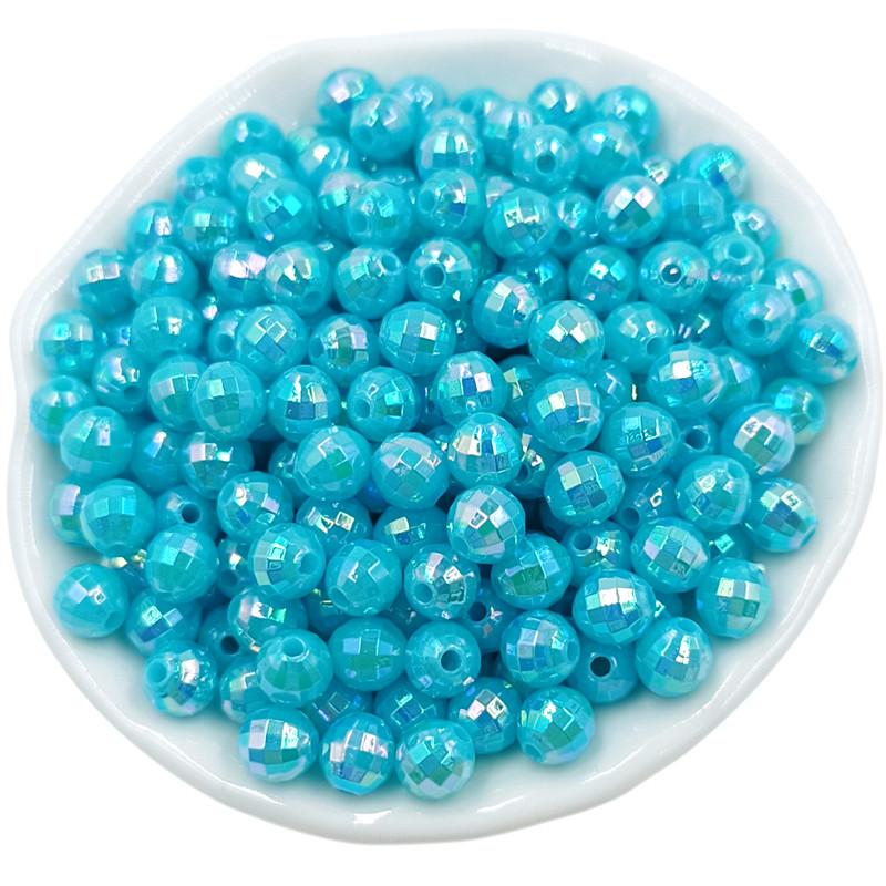 Товары для вечеринки Свободные бусины AB Яркие цвета Модные креативные изделия для изготовления браслетов и ожерелий 6 мм Акриловые многогранные шариковые бусины ярких цветов 50 шт.