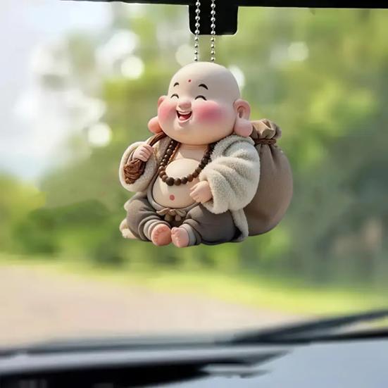 Автомобильный кулон Будда 2D Толстый акриловый брелок для зеркала автомобиля Мультяшные рюкзаки Шарм Подарки на День благодарения