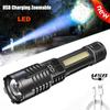 Portable USB LED Flashlights Ultra Bright Lantern Camping Lighting Mode Waterproof Zoomable 18650 Battery Outdoor Tools