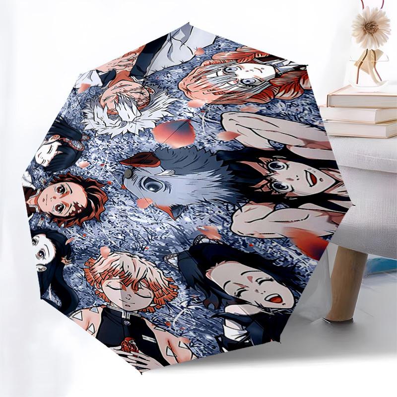 1pc Anime Characters Automatic Opening Folding Umbrella, Portable 3-Fold Design with Iron Frame, Outdoor, Perfect Gift for Fans, Travelers, Daily Use,