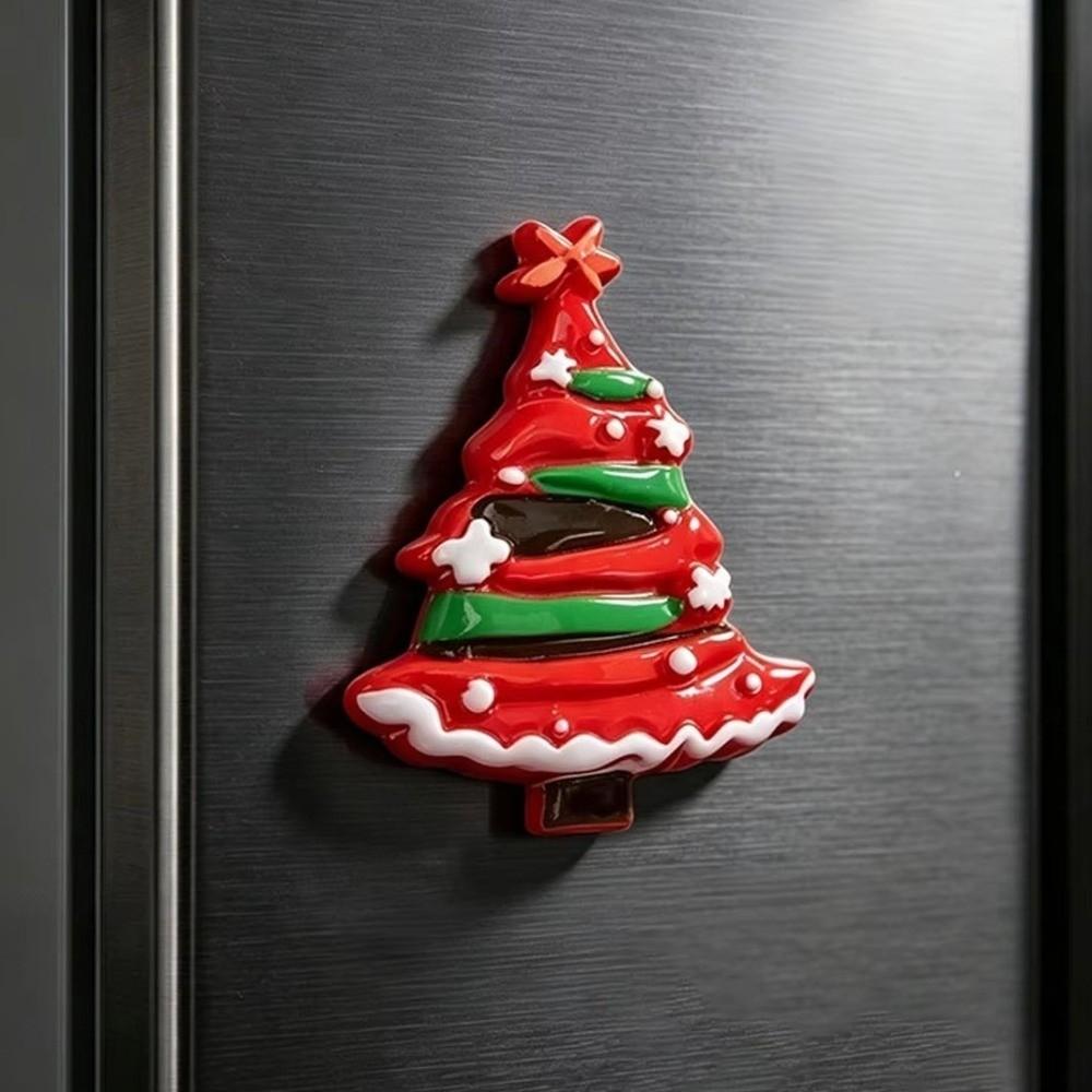 Magnetic Sticker Christmas Wreath Fridge Magnet 3D Magnetic Refrigerator Stickers Holiday Party