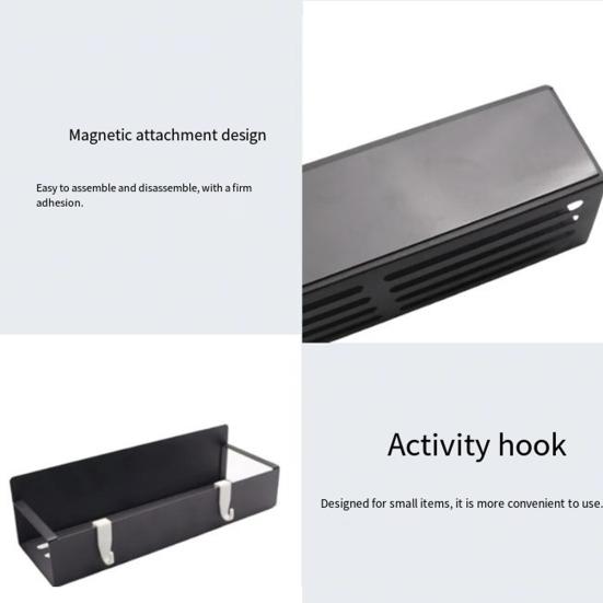 Магнитная полка для хранения специй, органайзер для холодильника, полка, высокая грузоподъемность, большая вместимость, полка для хранения с крючками