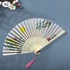 Vintage Silk Folding Hand Fan Chinese Japanese Bamboo Fans Craft Gifts Women Dance Performance Props Home Decoration Ornaments