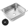 Kitchen Sink 304 Stainless Steel Rust Proof Fast Discharge Square Recessed Undermount Single Bowl for RV Yacht Bathroom