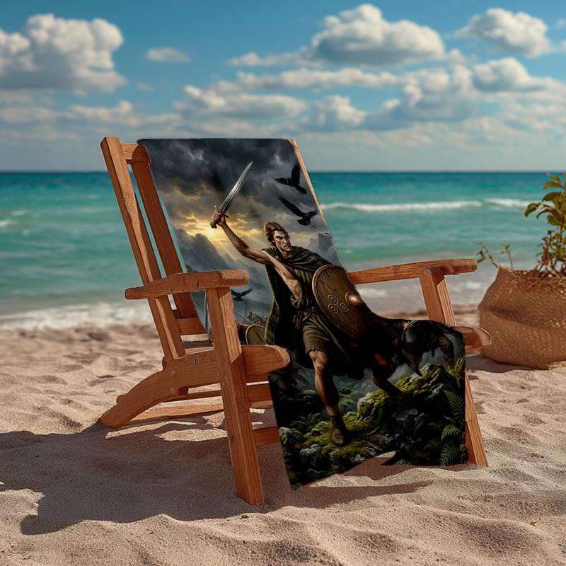 Ultra-Soft Beach Towel with Heroes of Gaul Theme,Ideal for Pool - Camping, Diving - Perfect Travel Essential, Vibrant Beach Towel.