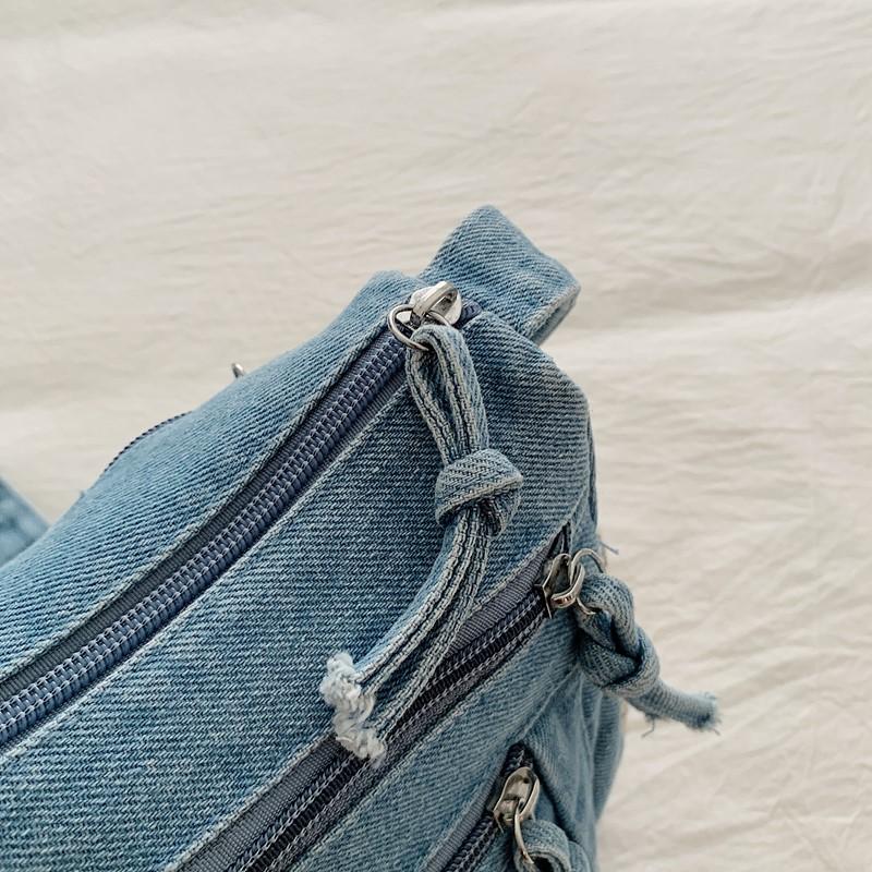 Джинсовая сумка Многосекционная сумка через плечо Женская сумка на плечо