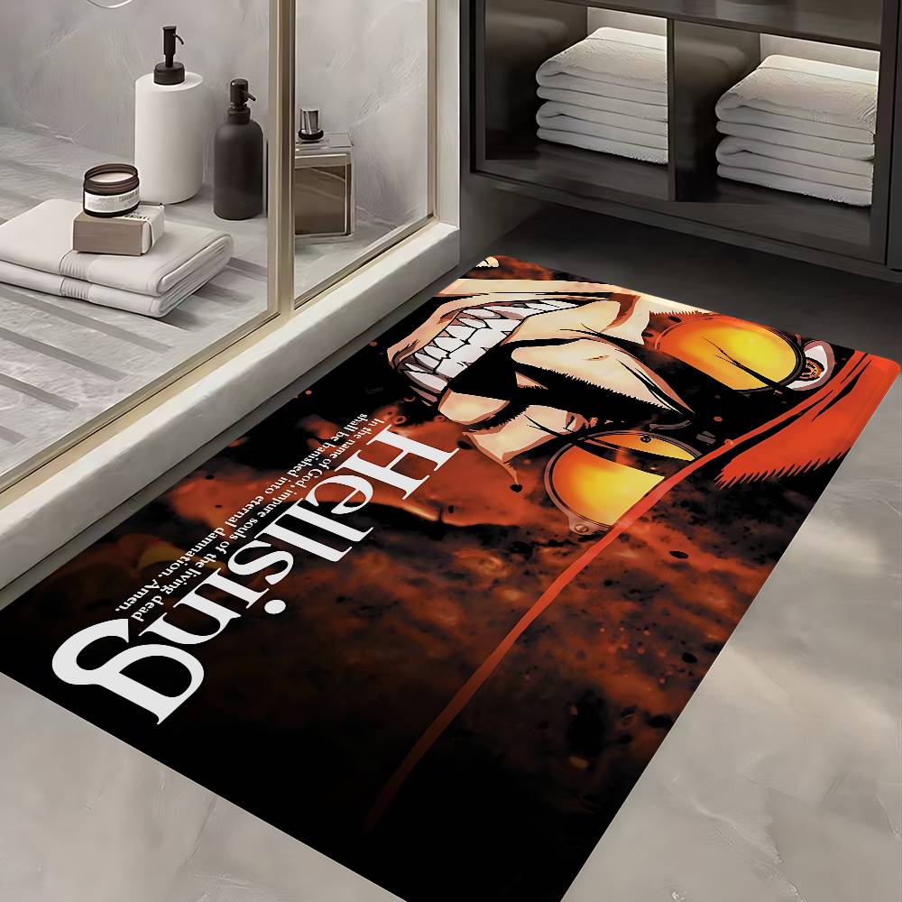 Horror Anime H-Hellsing Floor Mat INS Style Soft Bedroom Floor House Laundry Room Mat Anti-skid Household Carpets