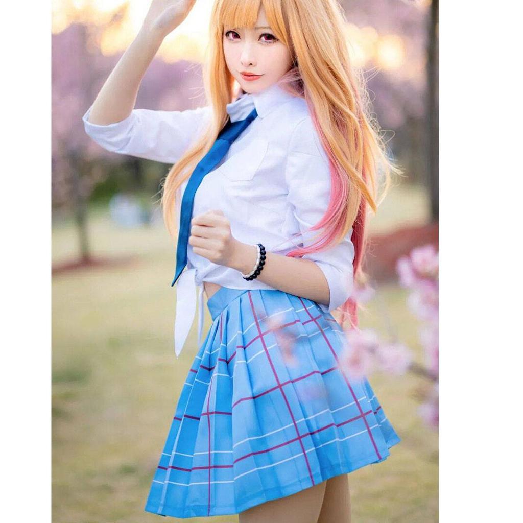 Косплей аниме My Dress Up Darling Marin Kitagawa JK, униформа, рубашка, юбка, карнавальный костюм на Хэллоуин, костюмы для косплея