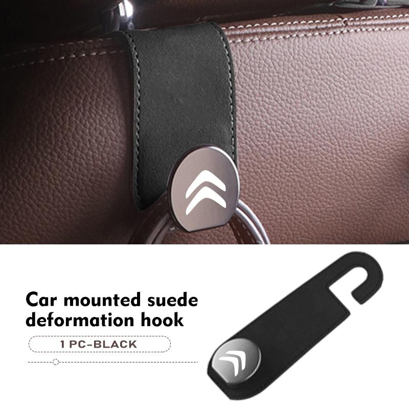 Hidden Car Back Seat Hook Headrest Suede Soft Hanging Hook For Citroen Jumper Celysee Cactus Picasso Aircross Saxo Grand
