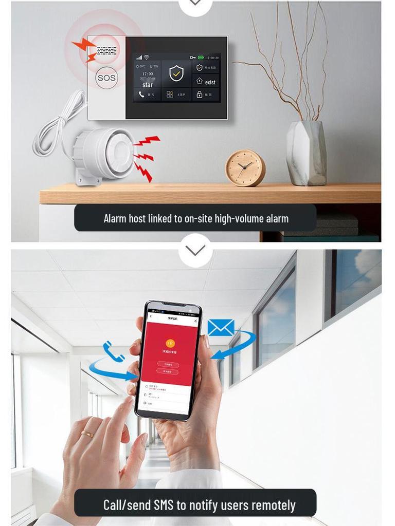 Tuya Dual Network WiFi+4G Alarm System with 4.3" Touchscreen