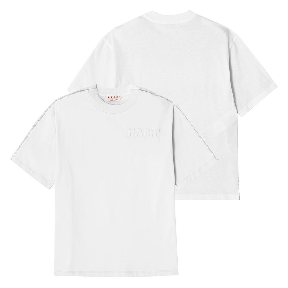 Marni Thjet49qx Utc017 00w01 Logo Women S Short Sleeve Tee