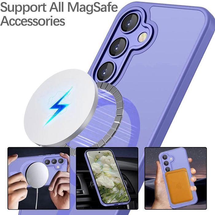 Coque de Protection - BOOLING - pour Samsung Galaxy S25 FE - avec Anneau Magnétique Film Caméra - Violet