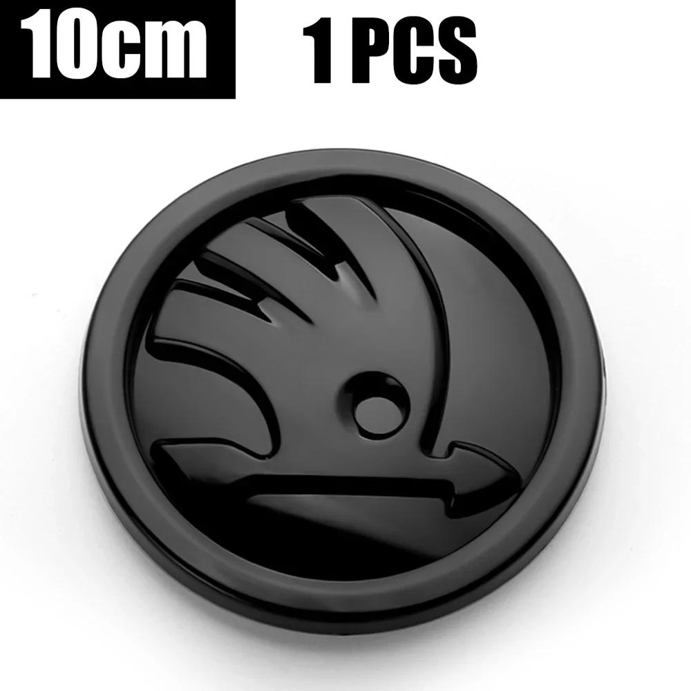 Car Sticker 2025 New 8/9/10cm Carbon Fiber Badge Car Front Hood Emblem Tail Trunk Logo Sticker For Skoda Octavia Karoq Skoda S V