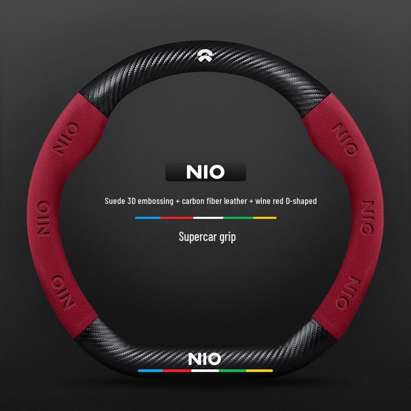 Чехол рулевого колеса из замши и углеродного волокна для Nio EC6/ES6/ES8/ET7