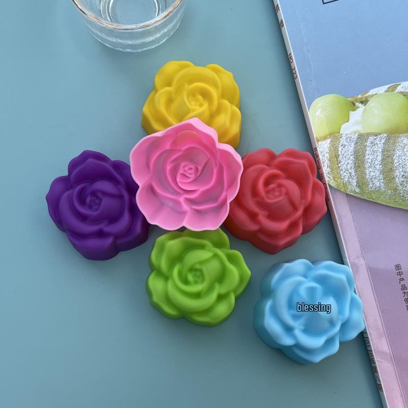 Красочные силиконовые формы для выпечки в виде роз - 5 см формочки для кексов и маффинов, формы для пудинга, желе и мыла