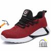 Lightweight Work Safety Shoes for Women Breathable Safety Sneakers with Iron Toe Anti-slip Work Sneakers for Women Work Shoes