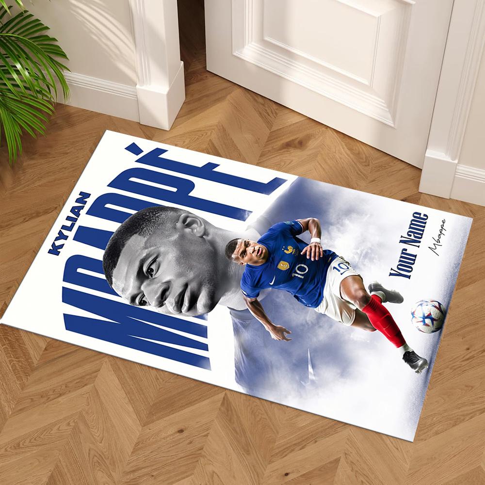 Mbappé Customize Text Floor Rug Office Rug Suitable for Study room Bedrooms Hallway Decorate room Anti-slip Rug Decorate Offices
