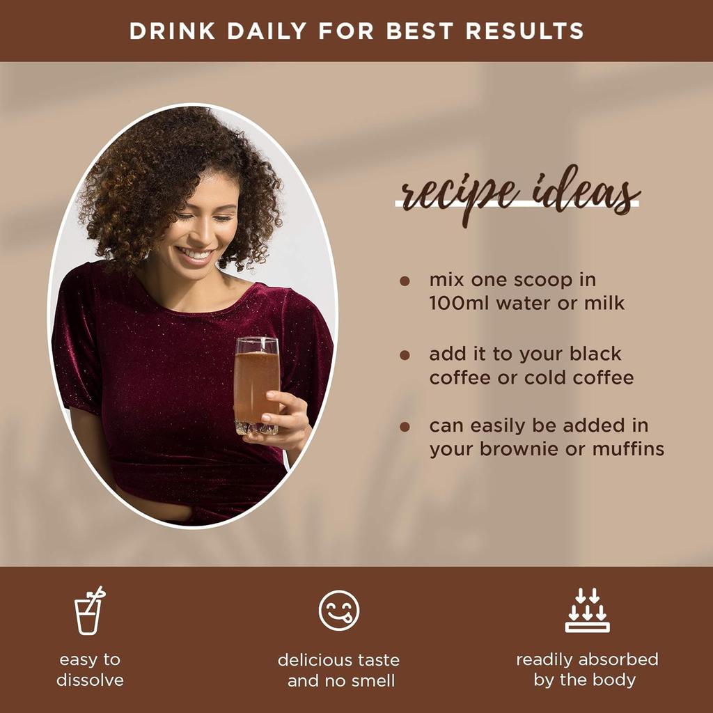 Beautywise Advanced Marine Collagen Proteins Powder With Hyaluronic Acid, Glutathione & Biotin | No Smell & Easy To Mix 250G(Cocoa Pack Of 1)