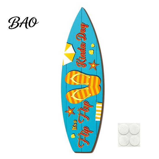 Outdoor Waterproof Sign Hawaiian Surfboard Wall Art, Wooden Tropical Beach Decor Sign, Summer Aloha Theme Hanging Plaque High-density Wood Board