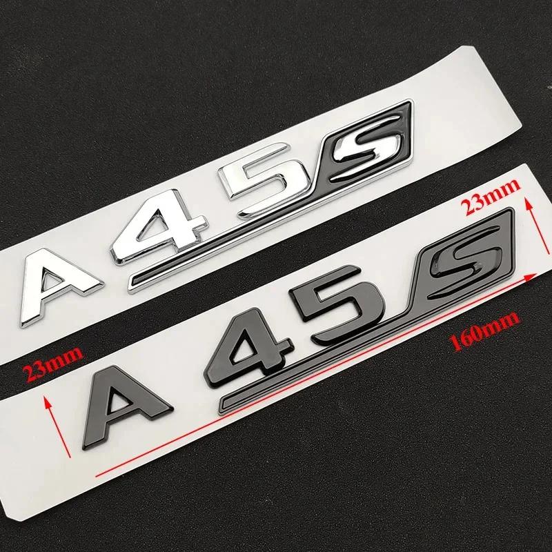 1Pc ABS TURBO 4MATIC Car Trunk Letters Emblem Badge Logo Stickers Accessories For A 35 45 AMG W177 W176 A35 A45 A45S