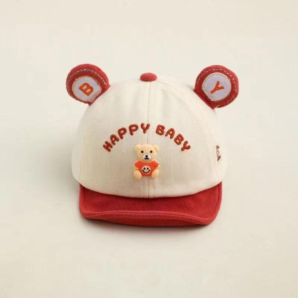 Cartoon Bear Kids Baseball Caps Adjustable Sunshade Visor Hat Korean Baby Peaked Caps Boys Girls