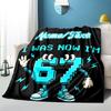 1PC Custom Name Anniversary Celebration flannel blanket versatile,all-season throw suitable for the living room,bedroom,camping,travel,and gift