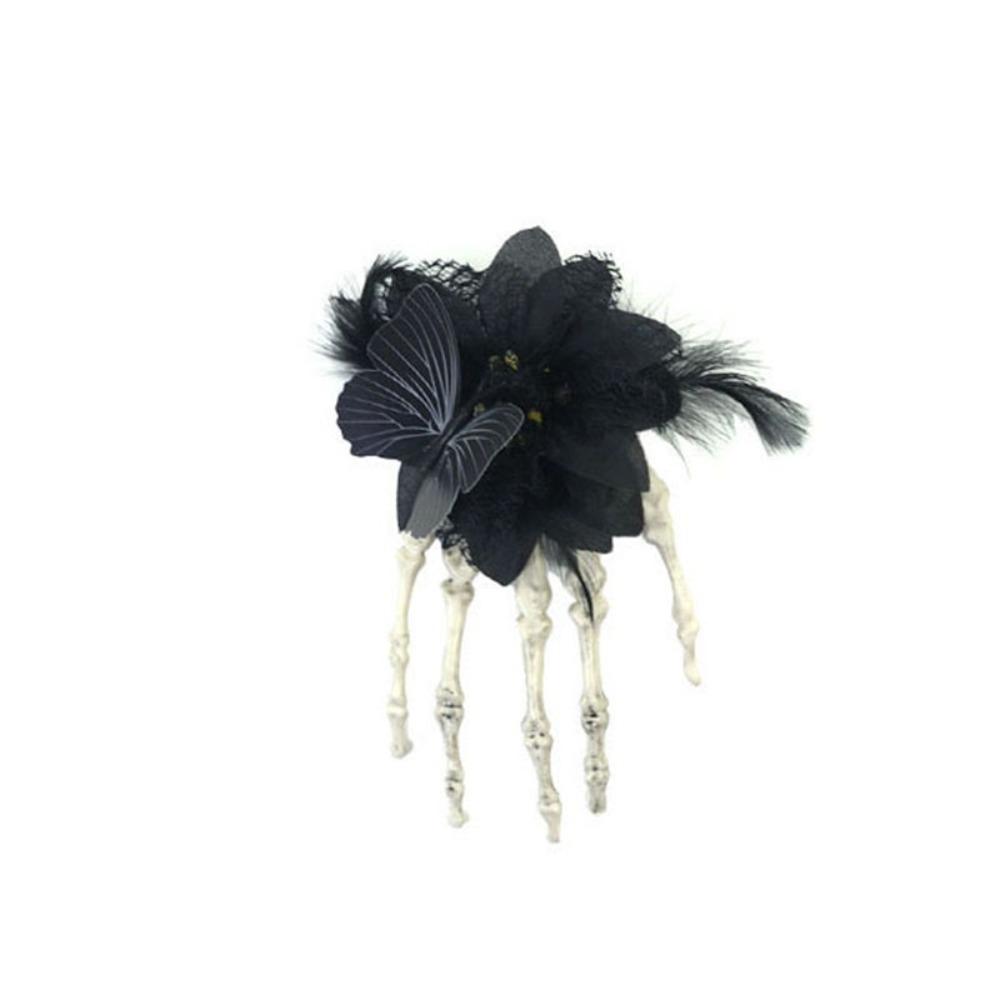 Cloth Ghost Claw Hair Clip Flower Halloween Headwear Skeleton Hand Rose Hairpin Children