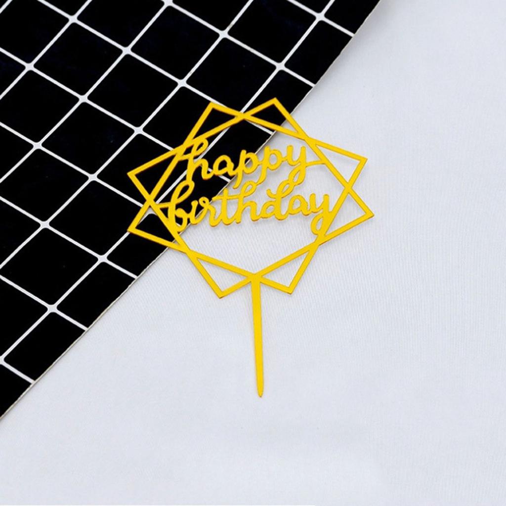 10 шт., разноцветные фигурки на торт «С Днем Рождения», черные золотые фигурки на торт, украшения на детский праздник, день рождения, флажки для торта