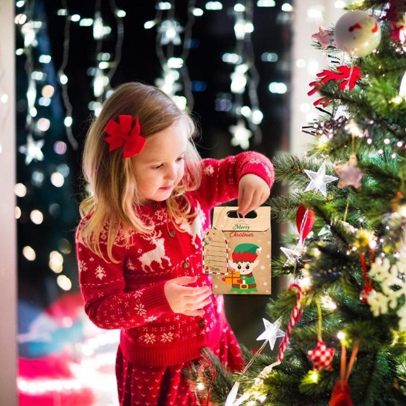 Праздничные бумажные подарочные пакеты для рождественских угощений и небольших партийных бонусов